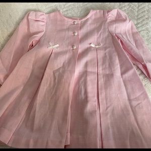 Girls size 4/5 unlined linen pink overcoat